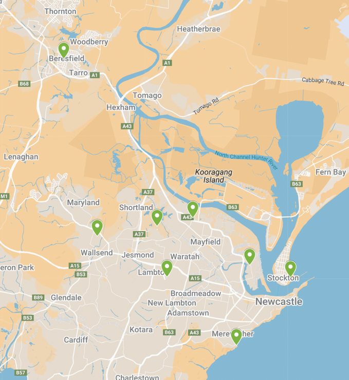 Figure 2. Map of deployment locations